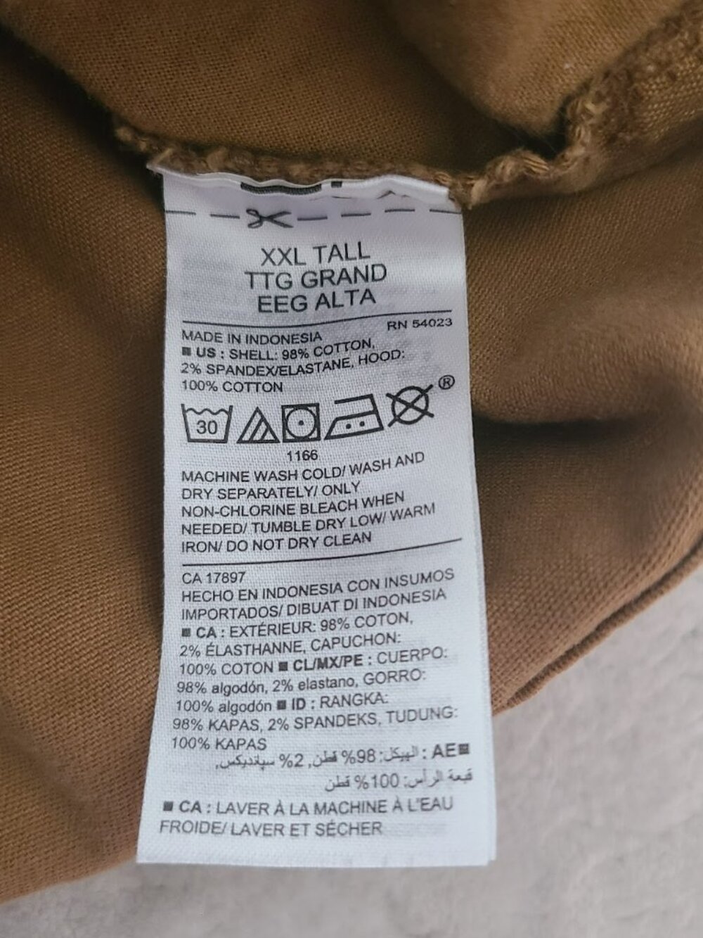 Old Navy Men XXL Tall Brown Utility Field Jacket M65 4 Pocket Hooded Cotton - Picture 11 of 12